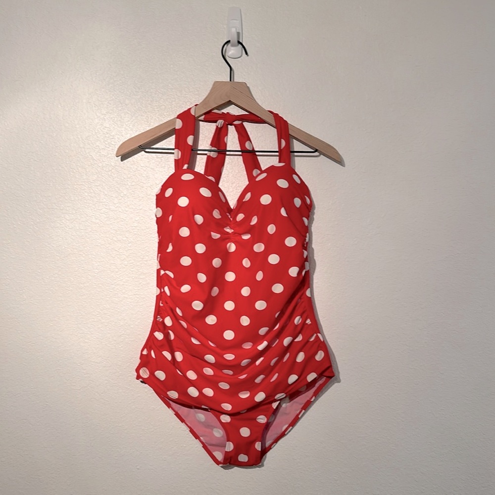 Red polka dot Swimsuit 👙